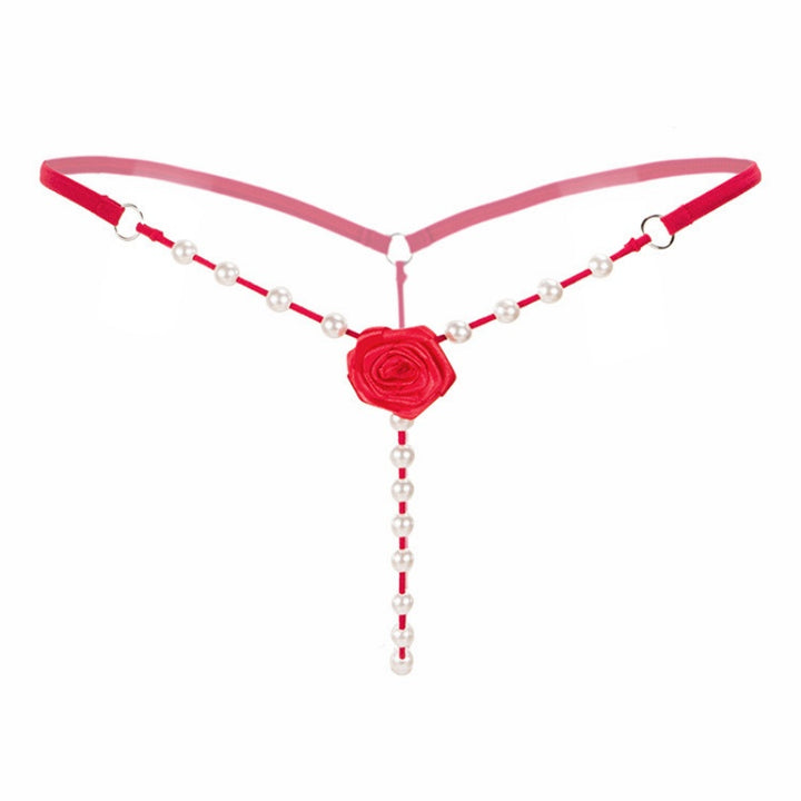 Pearl Rose Chain Thong