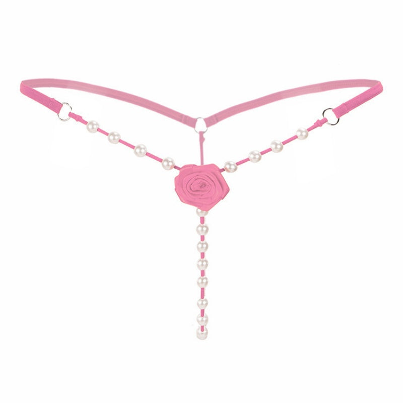 Pearl Rose Chain Thong
