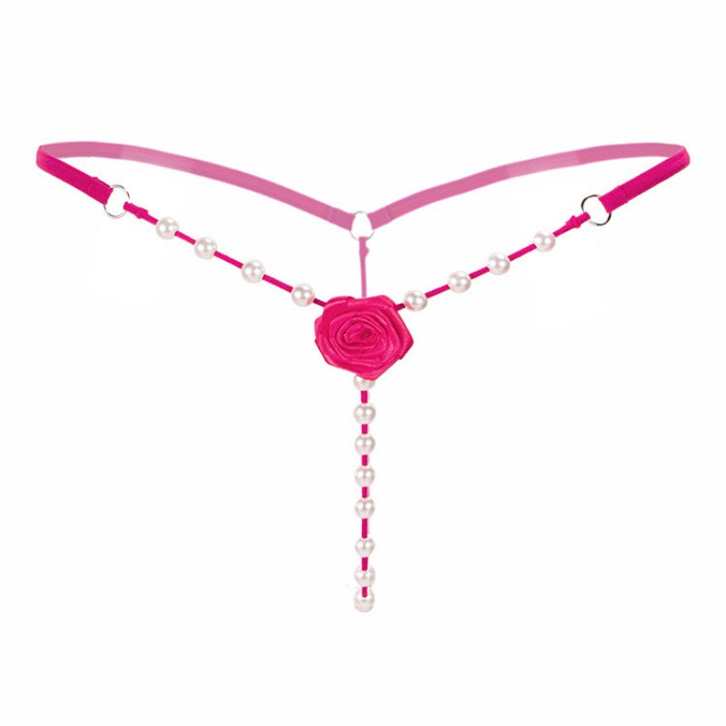 Pearl Rose Chain Thong