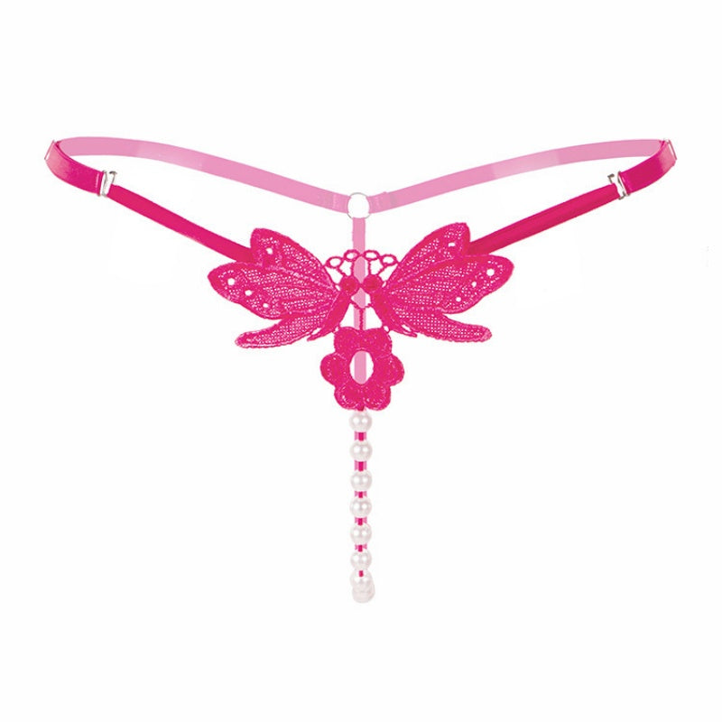 Black Butterfly Pearl Thong