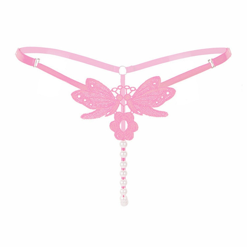 Black Butterfly Pearl Thong