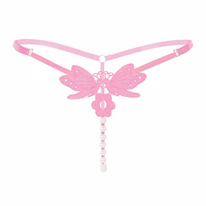 Black Butterfly Pearl Thong