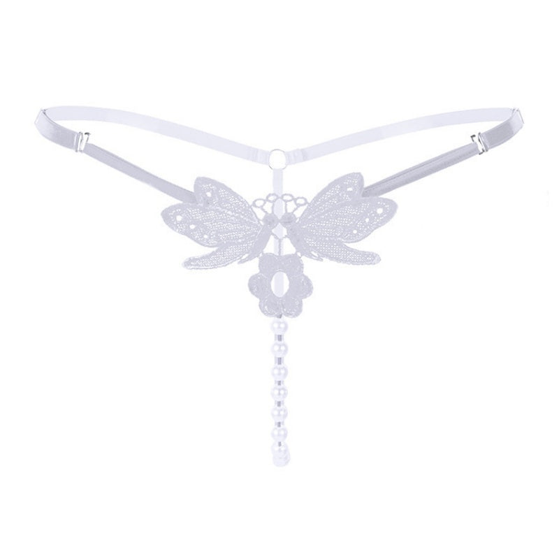 Black Butterfly Pearl Thong