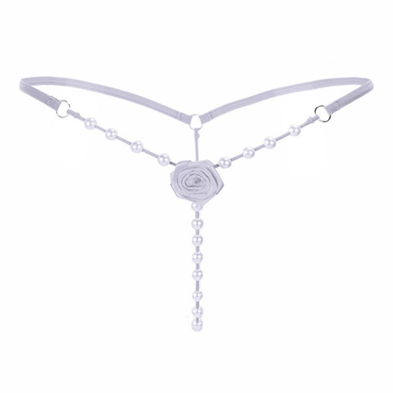 Pearl Rose Chain Thong