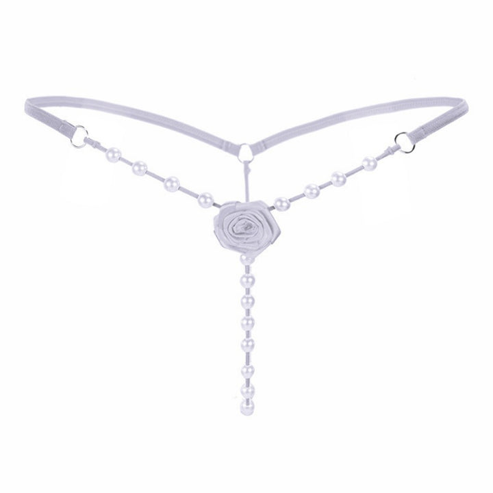 Pearl Rose Chain Thong