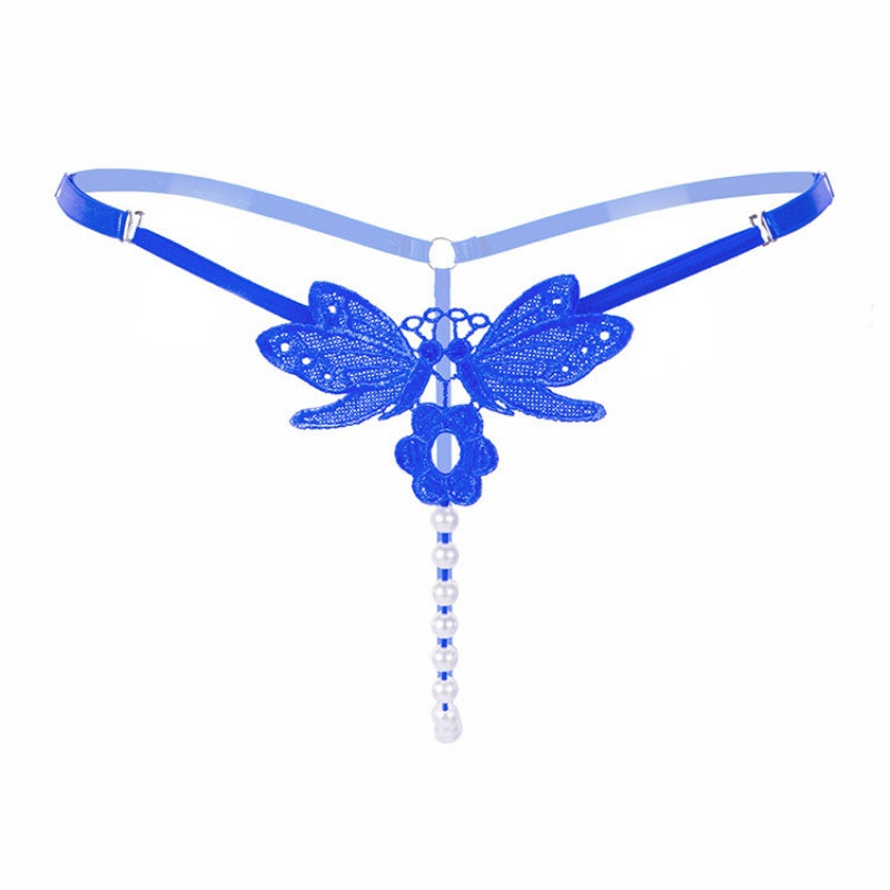 Black Butterfly Pearl Thong