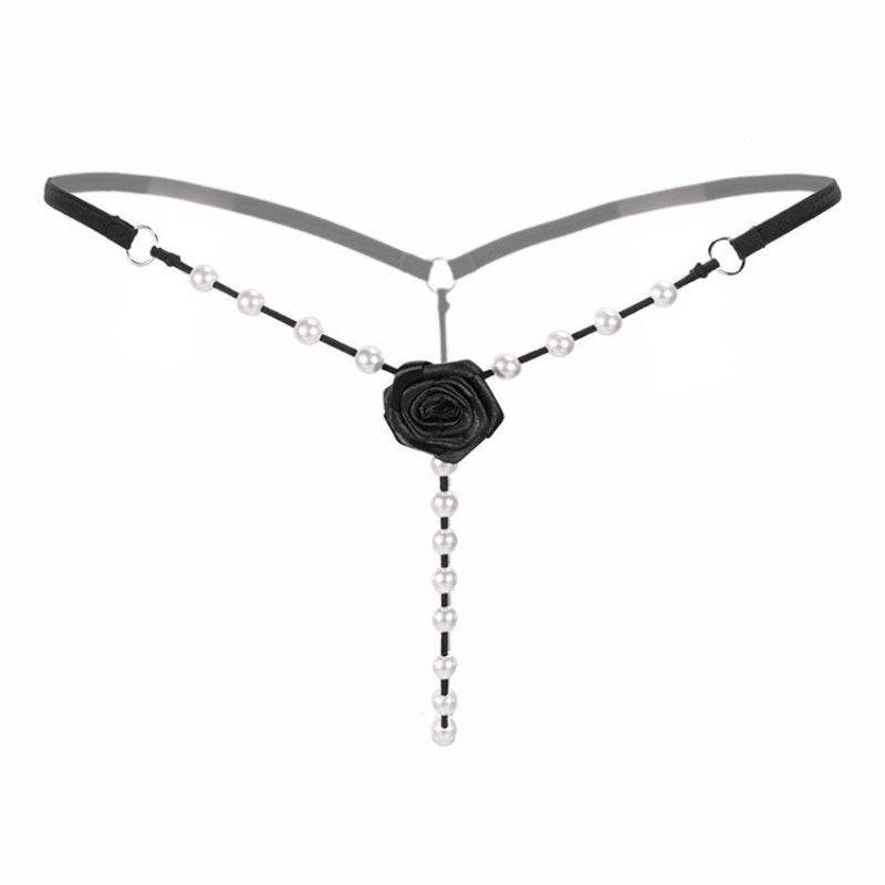Pearl Rose Chain Thong