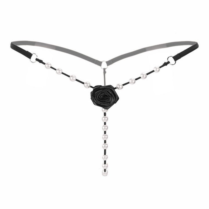 Pearl Rose Chain Thong
