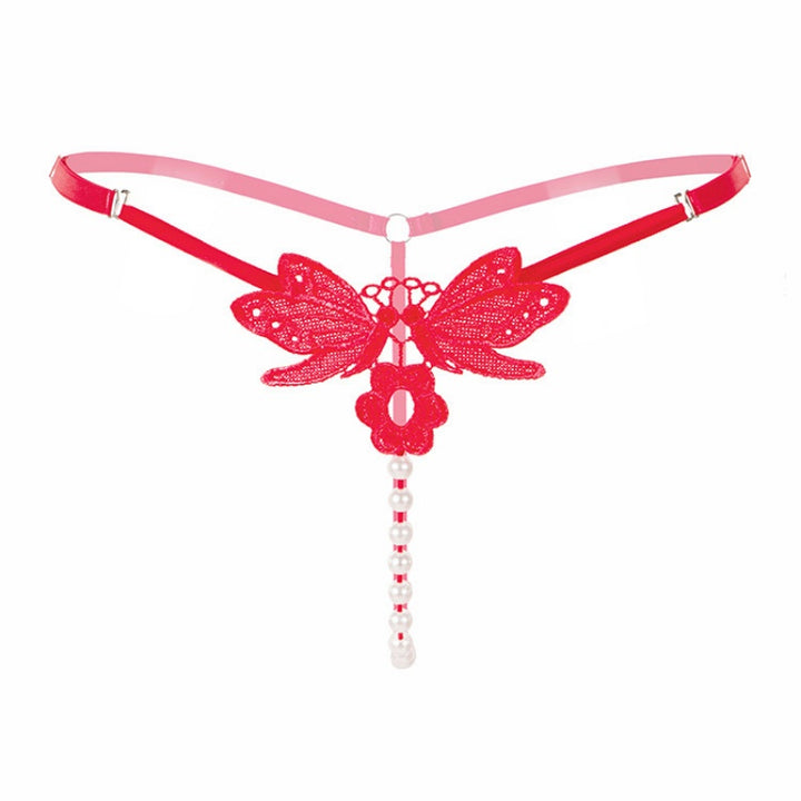 Black Butterfly Pearl Thong