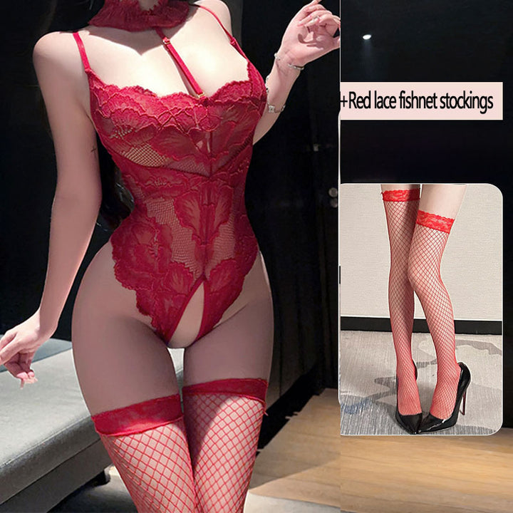 Waist Cinching Lace Bodysuit Lingerie Set