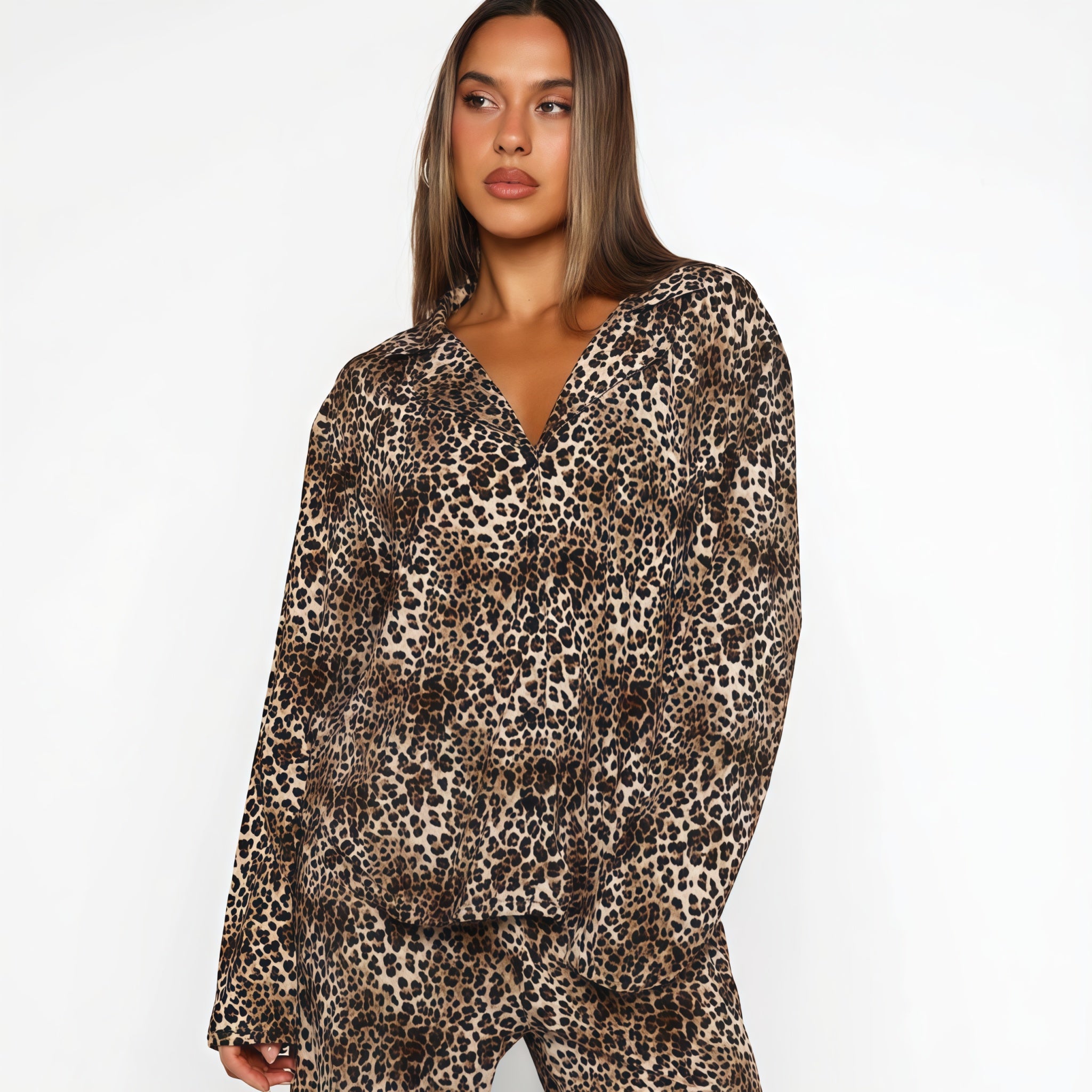Leopard Luxe Satin Pajama Set
