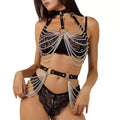 Silver Cascade Lace Lingerie Set