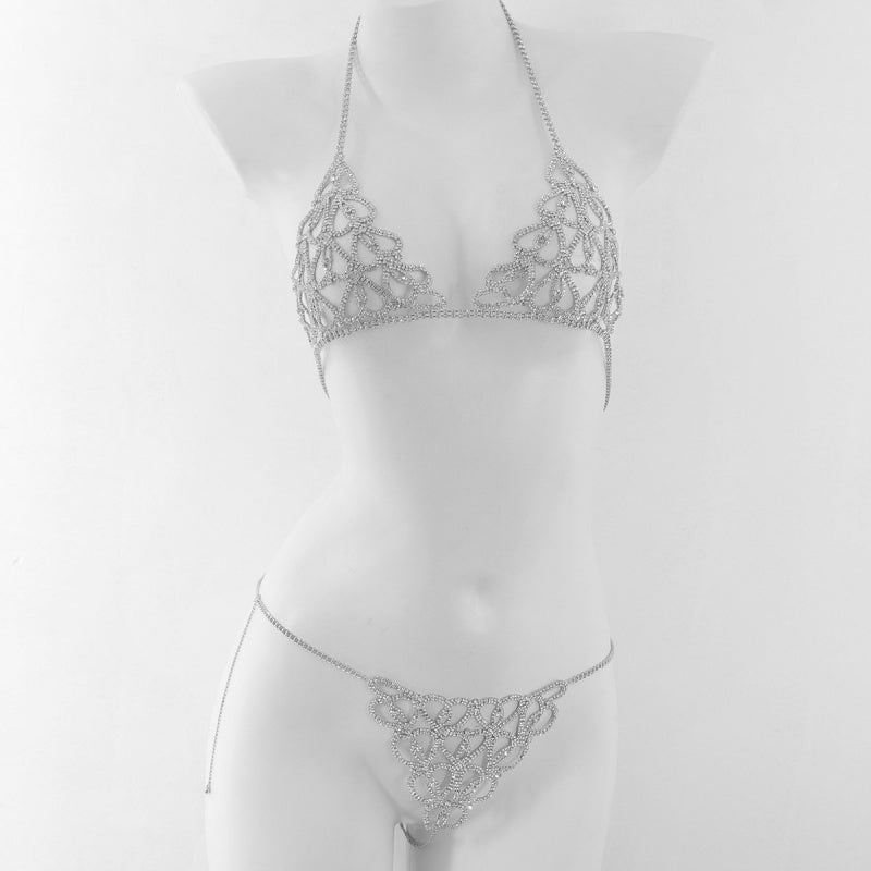 Sexy  Rhinestone Chain Lingerie Set