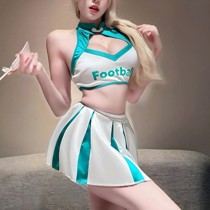 Cheerleader Crop Top Skirt Set