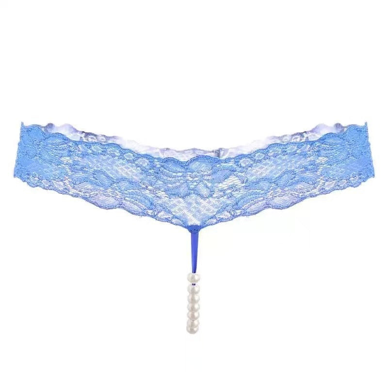 Pink Lace Pearl Thong