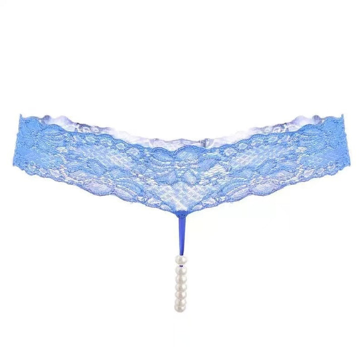 Pink Lace Pearl Thong