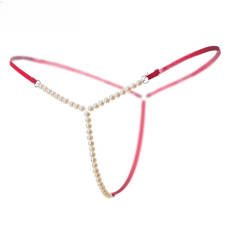 Black Pearl Chain Thong
