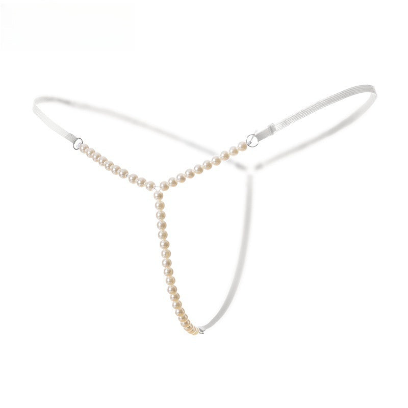 Black Pearl Chain Thong