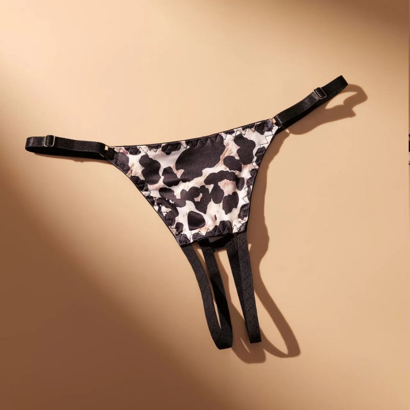 Leopard Open-Cup Bra &amp; Thong Set