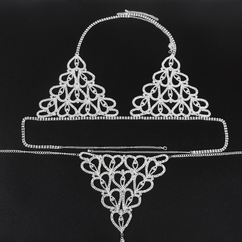 Sexy  Rhinestone Chain Lingerie Set