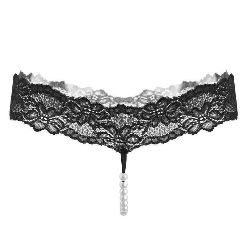Pink Lace Pearl Thong