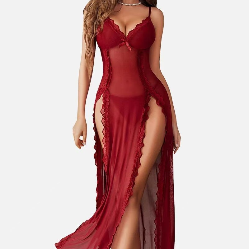 Sheer Lace Long Slip Dress
