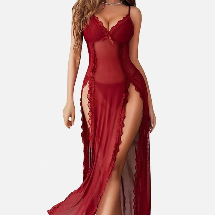 Sheer Lace Long Slip Dress