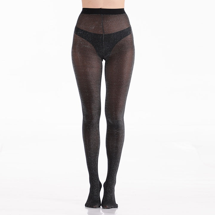 Black Glitter Sparkle Sheer Pantyhose