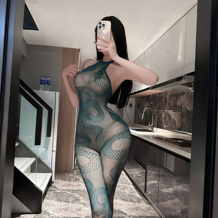 🐍 Serpent Seduction Fishnet Bodystocking