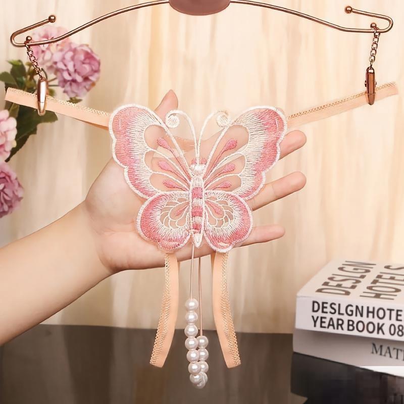 Butterfly Pearl Embroidered Thong