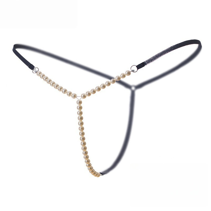 Black Pearl Chain Thong