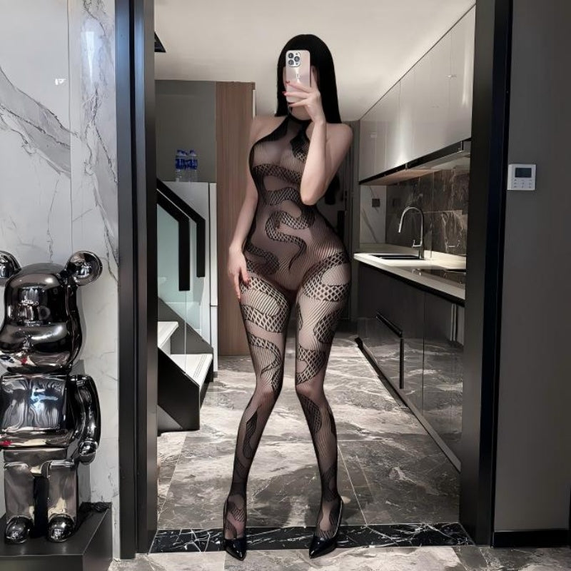 🐍 Serpent Seduction Fishnet Bodystocking