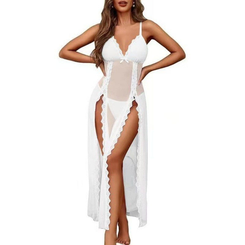 Sheer Lace Long Slip Dress