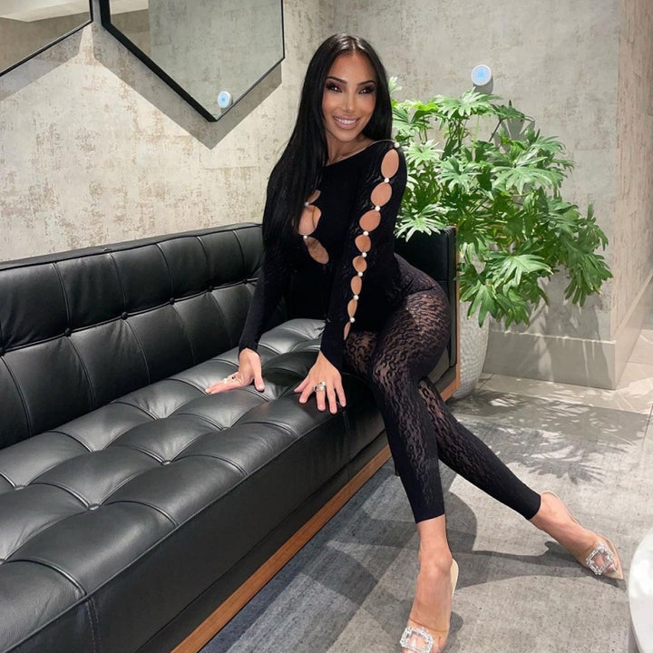 Long Sleeve Cut-Out Lace Bodysuit