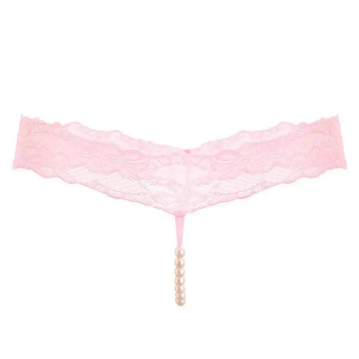 Pink Lace Pearl Thong