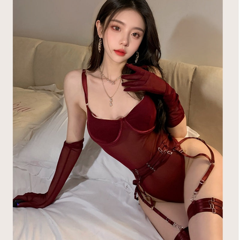 💗Sexy Strappy Harness Bodysuit with Metal Buckles