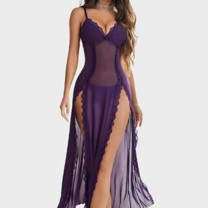 Sheer Lace Long Slip Dress