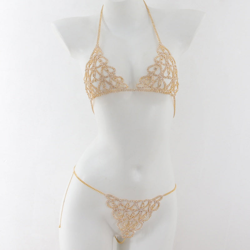 Sexy  Rhinestone Chain Lingerie Set