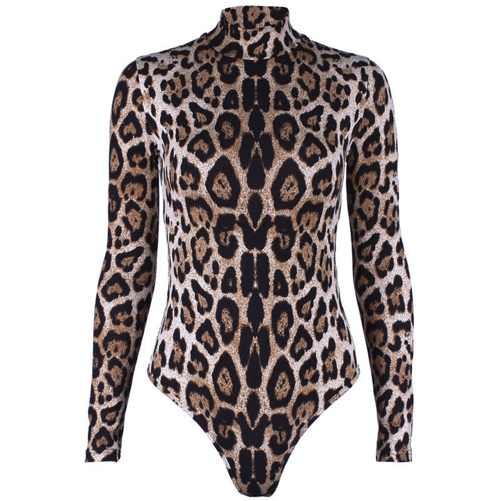 Wild Leopard Print Long Sleeve  Bodysuit
