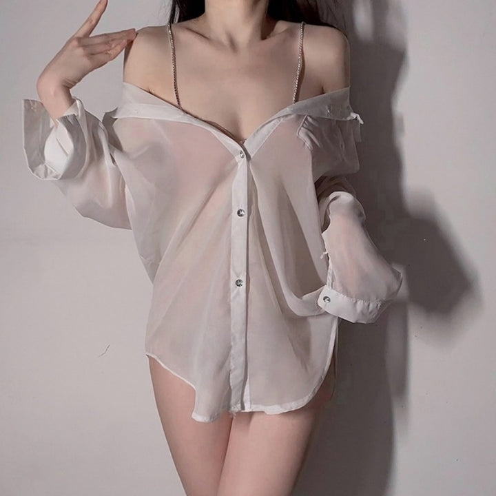 Black Sheer Off-Shoulder Bodysuit