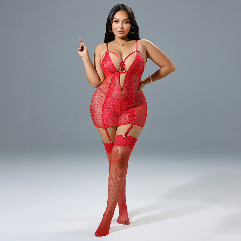 Lace Hollow Out Backless Sleep Dress