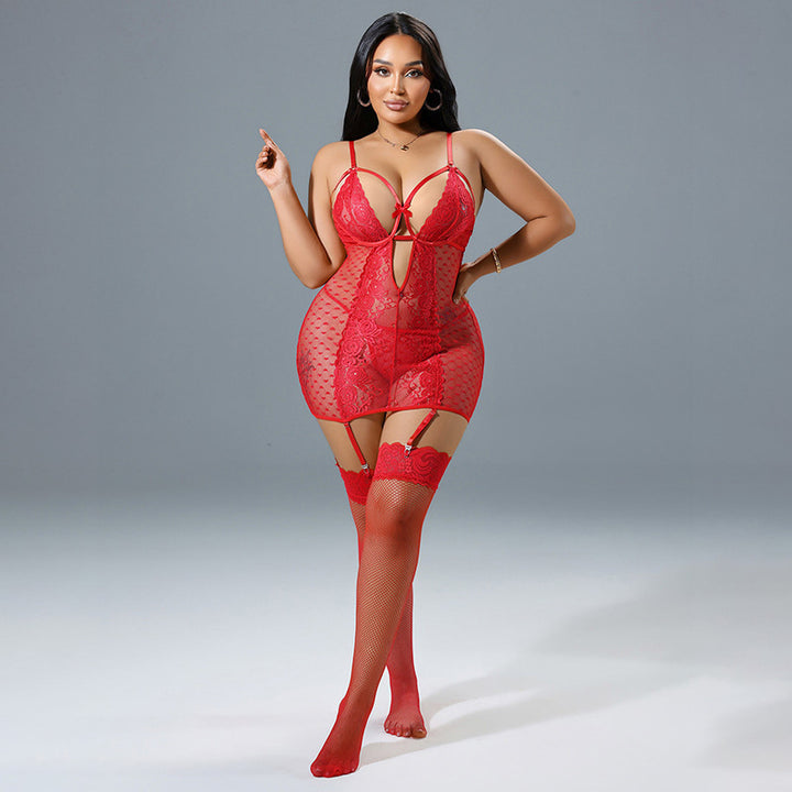 Lace Hollow Out Backless Sleep Dress