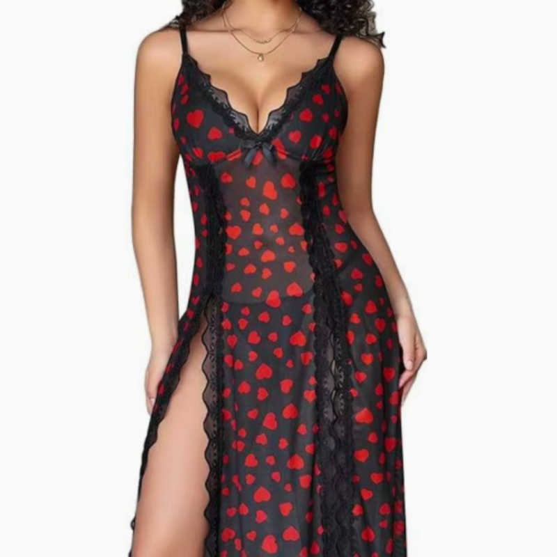 Sheer Lace Long Slip Dress